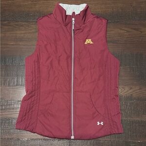 Under Armour University Of Minnesota Down Puffer Full Zip Up Vest Size Medium